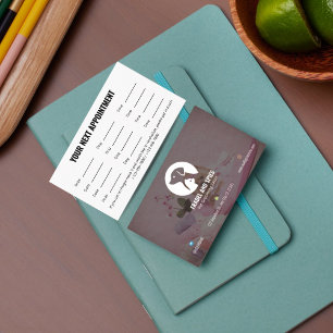 Pet Care Appointment Card with Logo & Cute Animal 