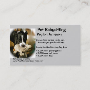 Pet Care Babysitting Business Card