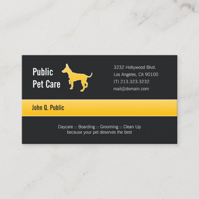 Pet Care Business Card (Front)