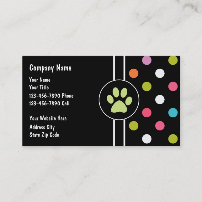 Pet Care Business Cards (Front)