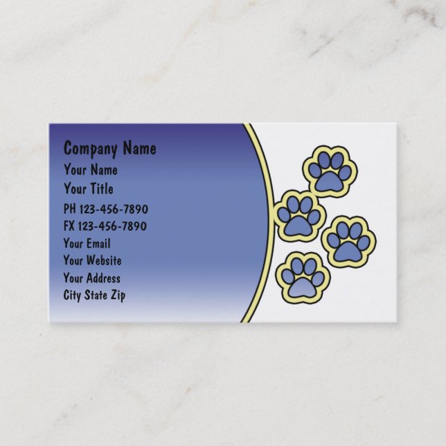 Pet Care Business Cards (Front)