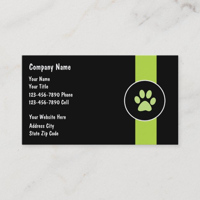 Pet Care Business Cards (Front)