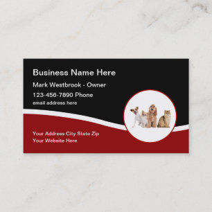 Pet Care Business Cards Modern Design
