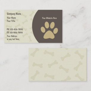 Pet Care Business Cards New
