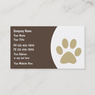 Pet Care Business Cards New
