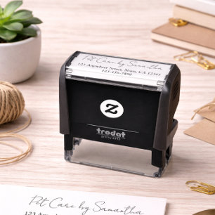 Pet Care Business Name Return Address Phone Self-inking Stamp