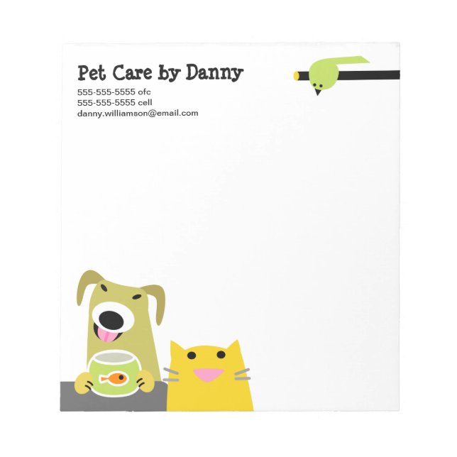 Pet Care Business Notepad (Front)