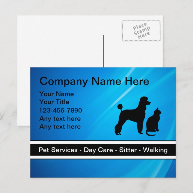 Pet Care Business Simple Postcards (Front/Back)
