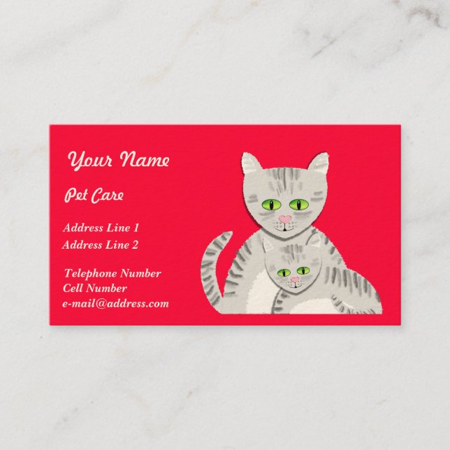 Pet Care Cats Business Card (Front)