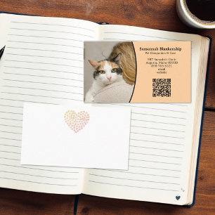 Pet Care Custom QR Code and Photo Business Card
