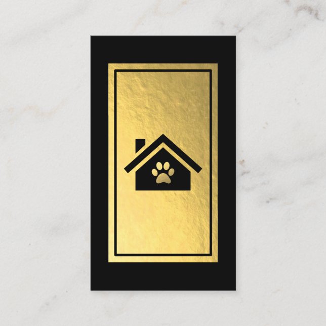 Pet Care Faux Gold Foil Business Card (Front)
