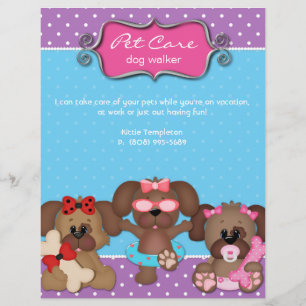 Pet Care Flyer Veterinarian Dog Walker