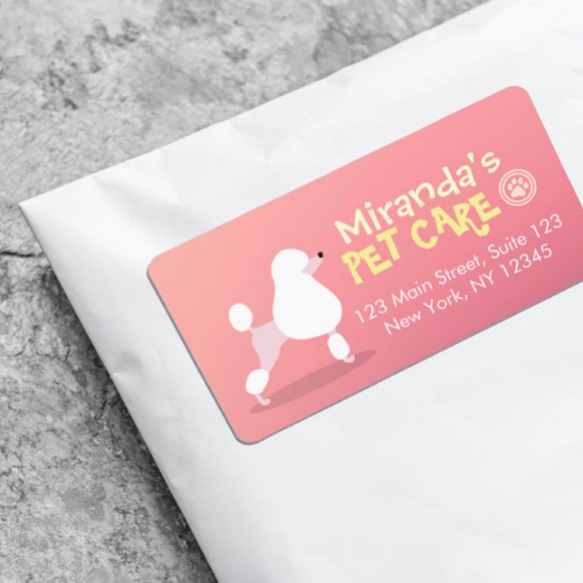 Pet Care Grooming Sitting Adorable Cartoon Dog Label (Creator Uploaded)