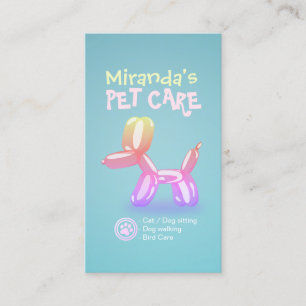 Pet Care Grooming Sitting Bathing Cute Dog Balloon Appointment Card