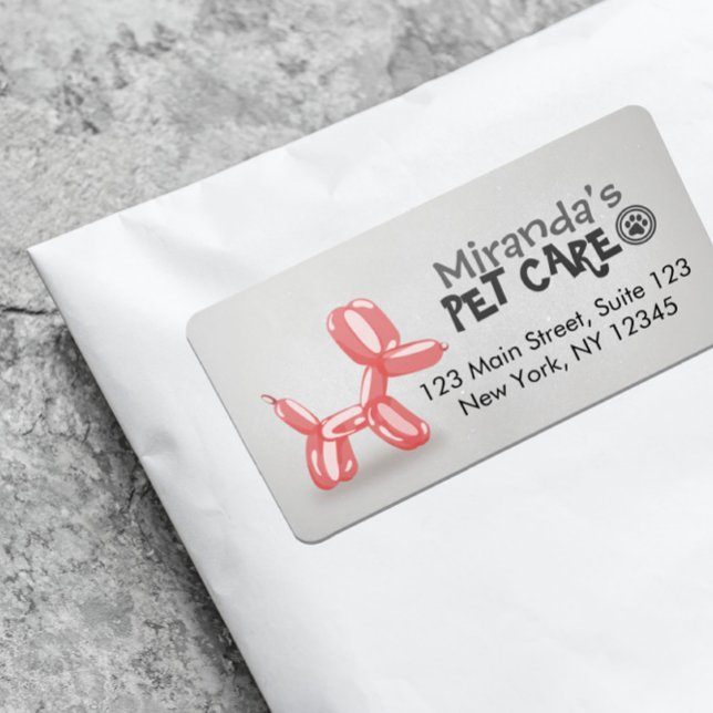 Pet Care Grooming Sitting Bathing Cute Dog Balloon Label (Creator Uploaded)