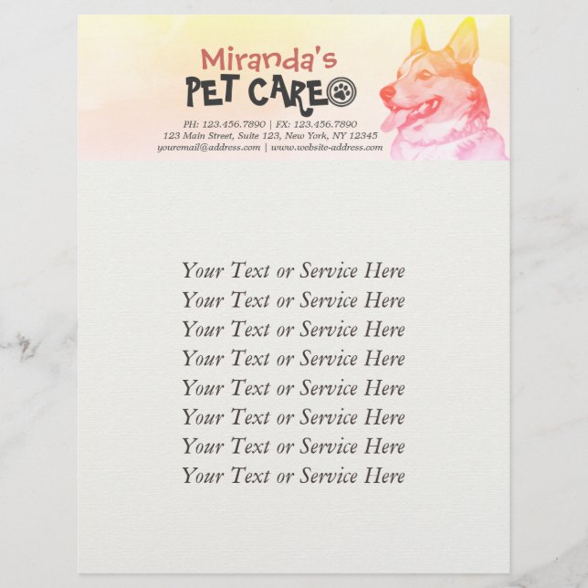 Pet Care Grooming Sitting Bathing Dog Beauty Salon Flyer (Front)