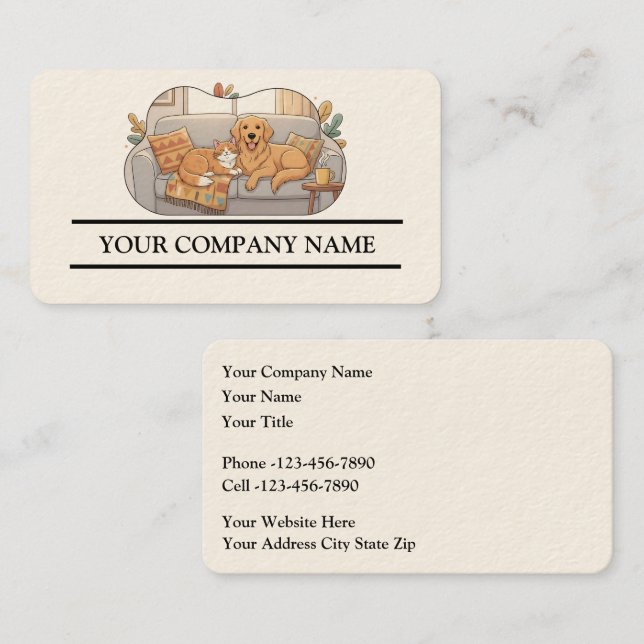 Pet Care Modern Business Card (Front/Back)