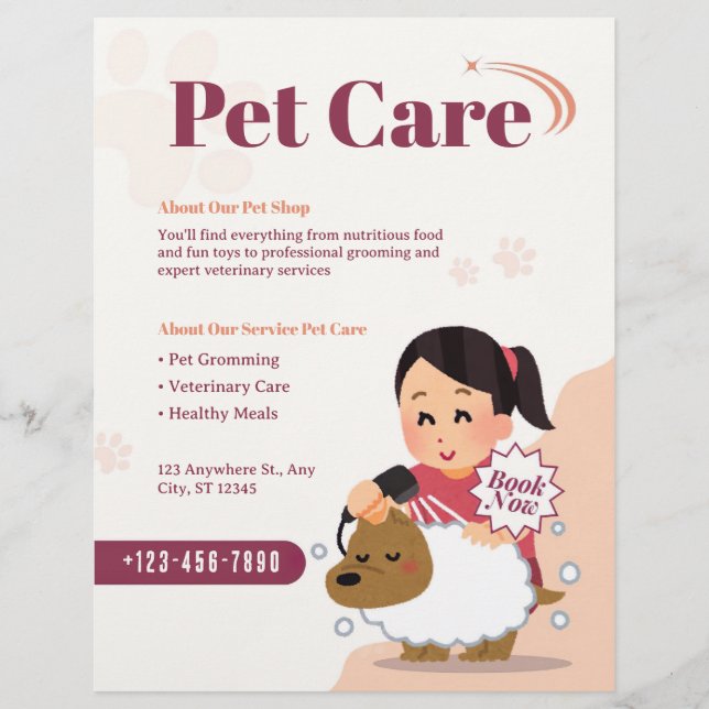 Pet care - Pet Sitting Services Business Flyer (Front)