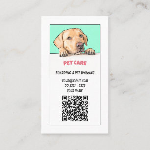 Pet Care QR Code Business Card