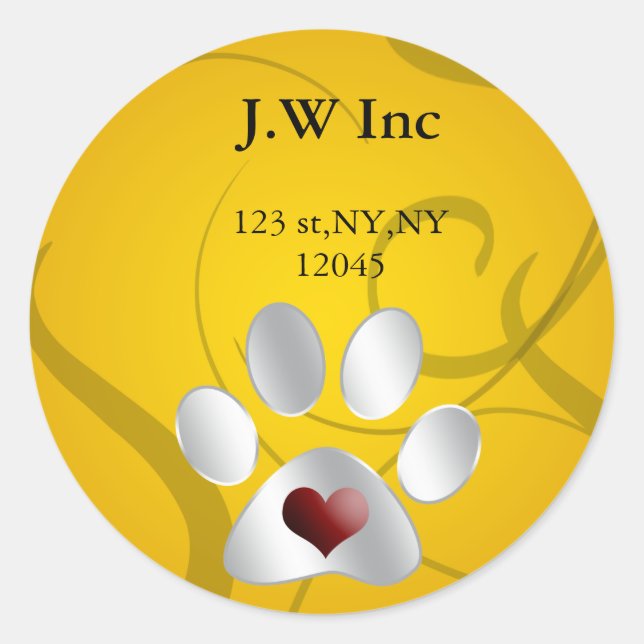 pet care Return address label (Front)