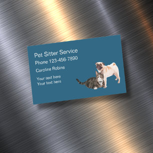 Pet Care Service Business Card Magnets