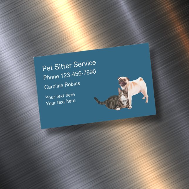 Pet Care Service Business Card Magnets (Creator Uploaded)