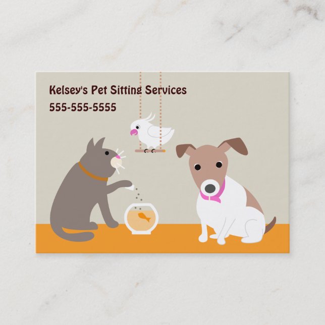 Pet Care Services Business Card (Front)
