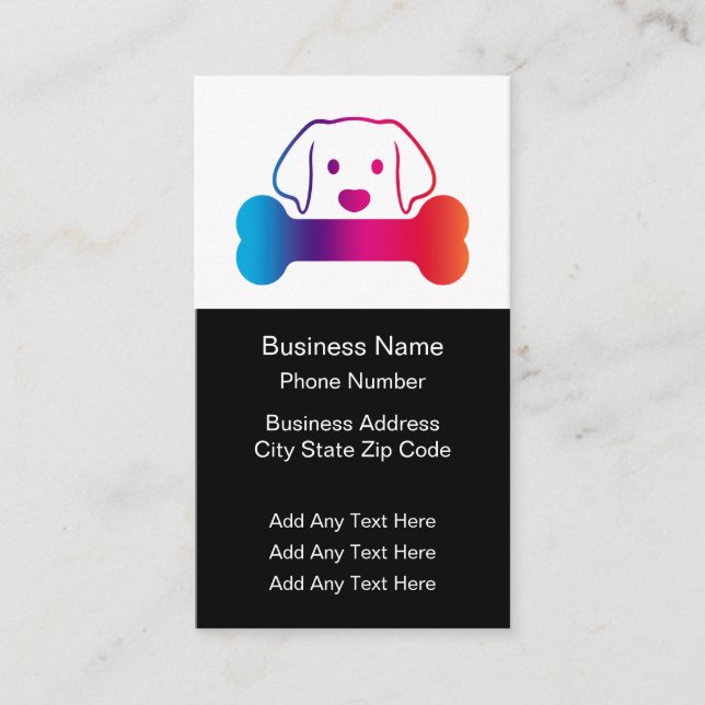 Pet Care Services Business Card Design (Front)