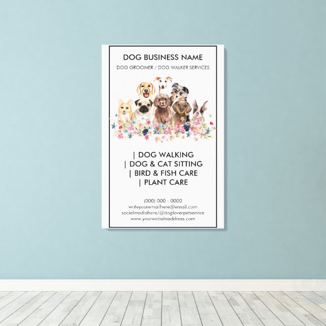 Pet Care Services for Home Visits Canvas Print (Insitu(Wood Floor))