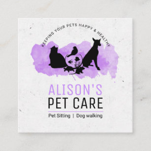 Pet Care Services / Sitting services / Pet shop  Square Business Card