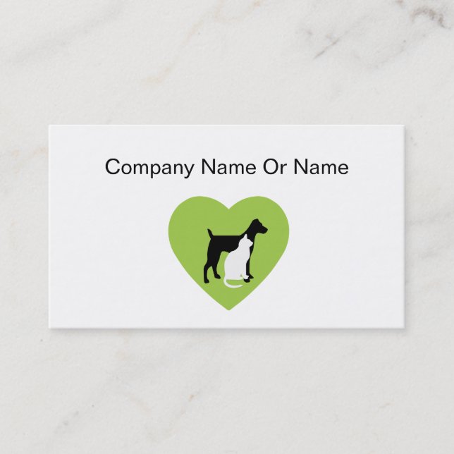 Pet Care Silhouette Business Cards (Front)