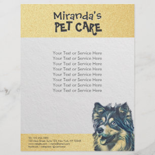 Pet Care Sitting Adorable Cartoon Dog Illustration Flyer
