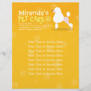 Pet Care Sitting Adorable Cartoon Dog Illustration Flyer