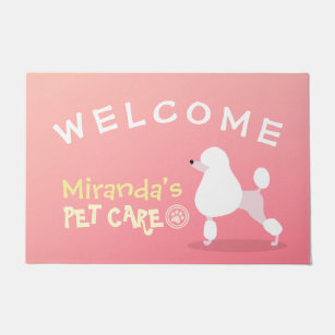Pet Care Sitting Adorable Cartoon Dog Welcome Doormat