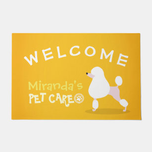 Pet Care Sitting Adorable Cartoon Dog Welcome Doormat