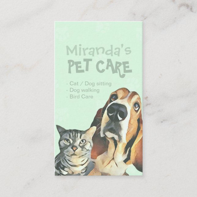Pet Care Sitting Bathing and Grooming Beauty Salon Appointment Card (Front)