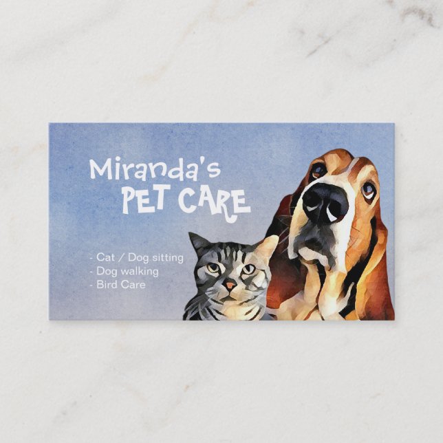Pet Care Sitting Bathing and Grooming Beauty Salon Appointment Card (Front)