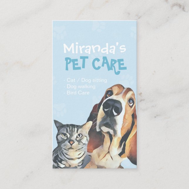 Pet Care Sitting Bathing and Grooming Beauty Salon Appointment Card (Front)