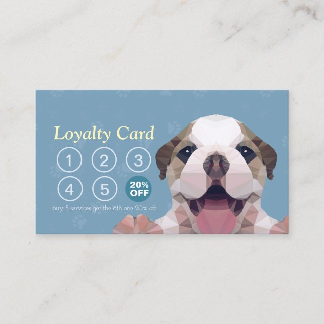 Pet Care Sitting Bathing & Grooming Loyalty Punch (Front)