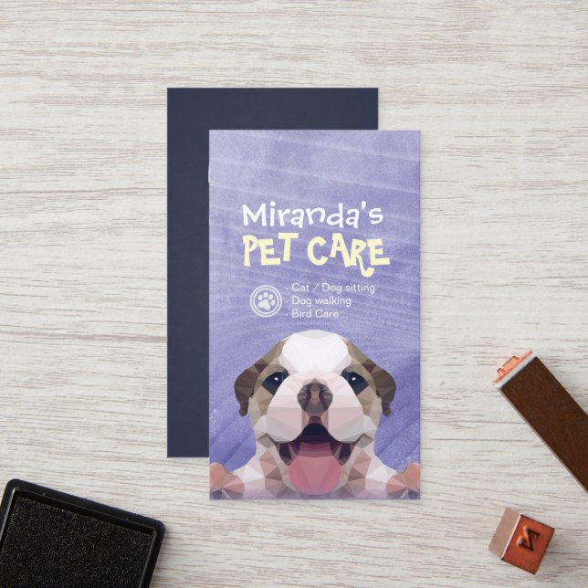 Pet Care Sitting Bathing & Grooming Loyalty Punch (Front/Back In Situ)