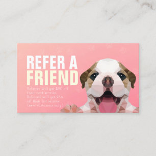 Pet Care Sitting Bathing & Grooming Referral Card