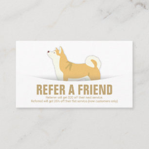 Pet Care Sitting Bathing & Grooming Referral Card