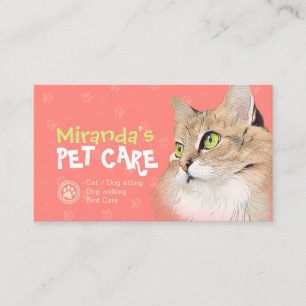 Pet Care Sitting Bathing & Grooming Referral Cards