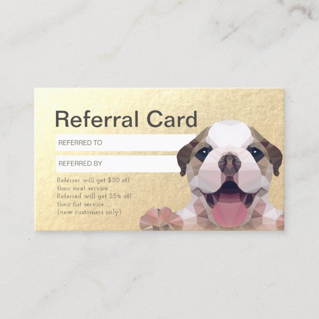 Pet Care Sitting Bathing & Grooming Referral Cards (Front)