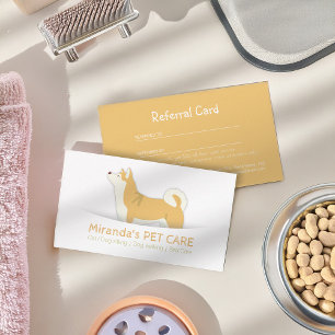Pet Care Sitting Bathing & Grooming Referral Cards