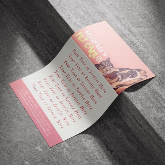 Pet Care Sitting Bathing Grooming Salon Food Shop Flyer (Creator Uploaded)