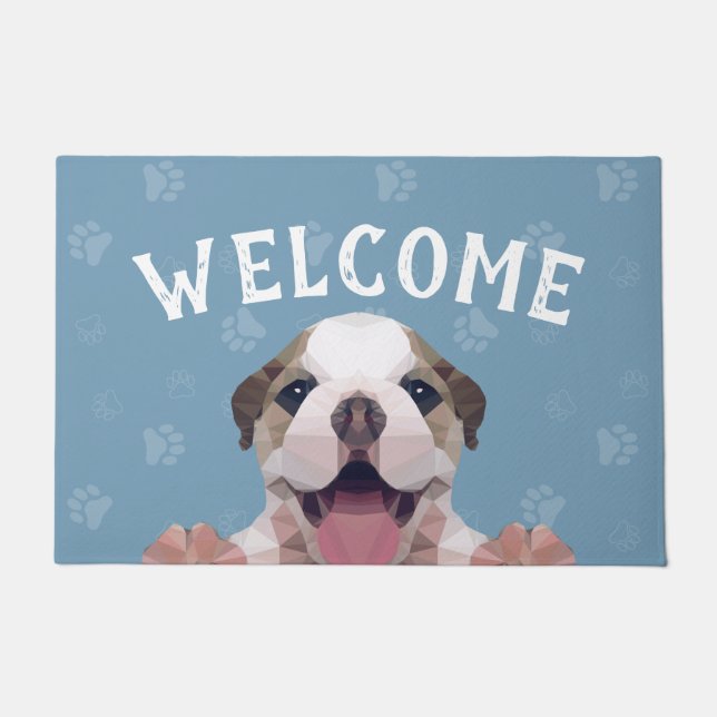 Pet Care Sitting Bathing Grooming Salon Welcome Doormat (Front)
