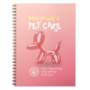 Pet Care Sitting Grooming Beauty Salon Dog Balloon Notebook