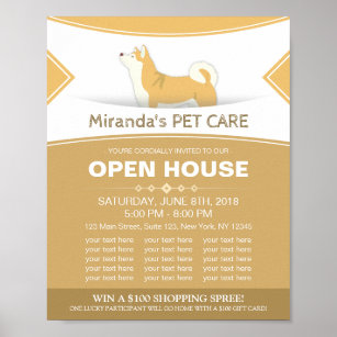 Pet Care Sitting Grooming Beauty Salon Open House Poster