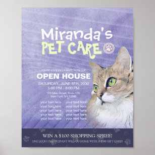 Pet Care Sitting Grooming Beauty Salon Open House  Poster